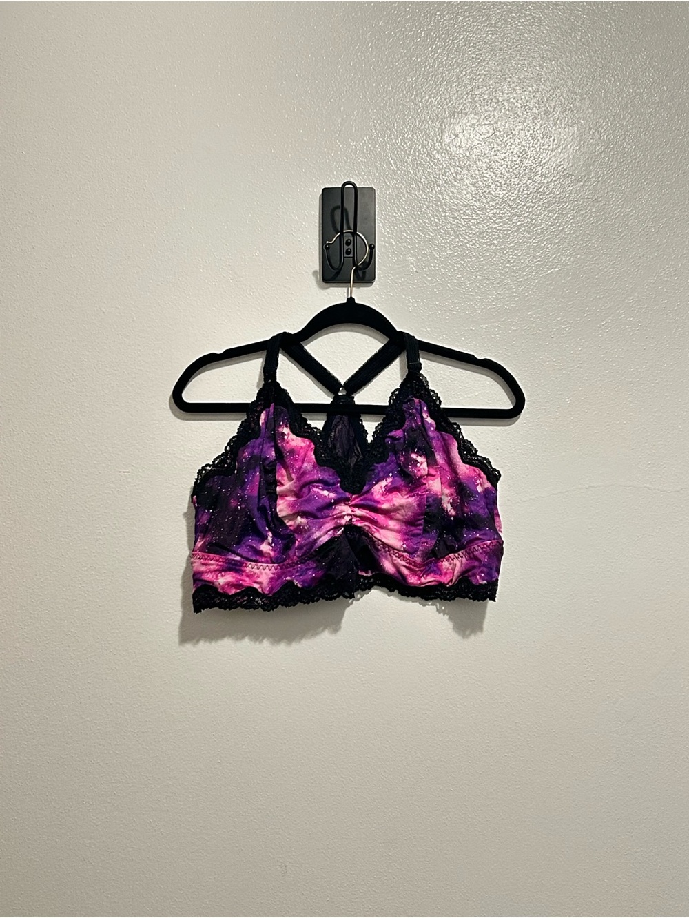 NWOT Torrid Purple Pink Galaxy Tie Dye Lace Racerback Bralette 3 3X